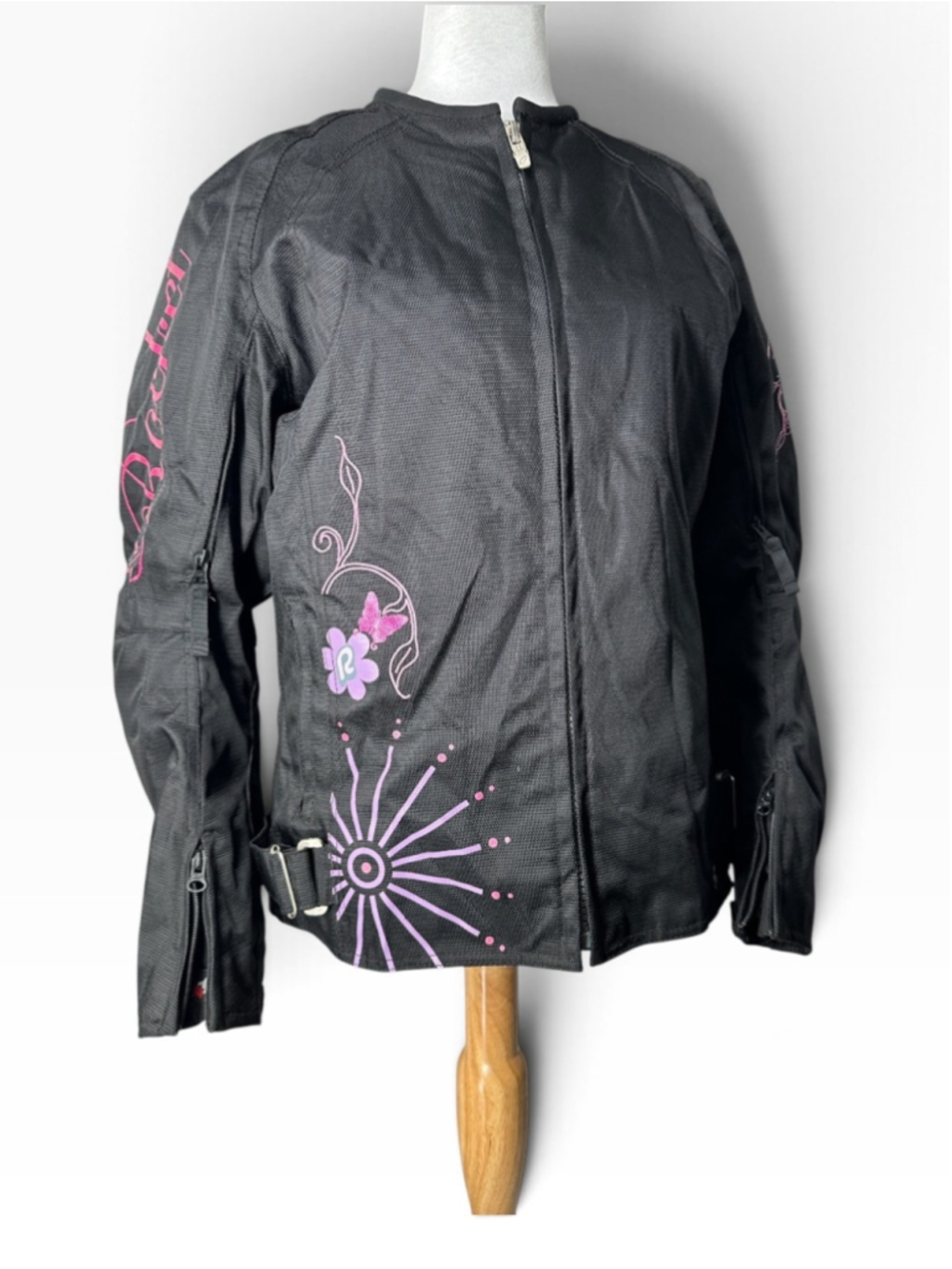 Joe Rocket Moto Jacket padded protective feminine motorcycle sz lg